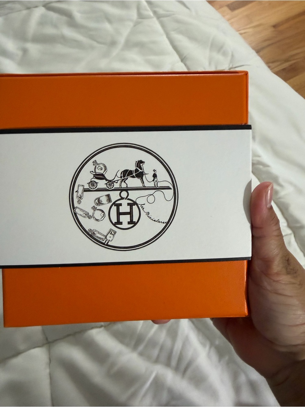 Hermes Orange and White Signature Box